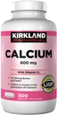 קירקלנד חותם Calcium 600 מ"ג עם ויטמין D3, 500 טבליות (2 Pack)