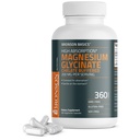 Bronson Magnesium Glycinate 200mg High Absorption Chelated Buffered Gentle על Stomach non-GMO, 360 קפסולות צמחוניות