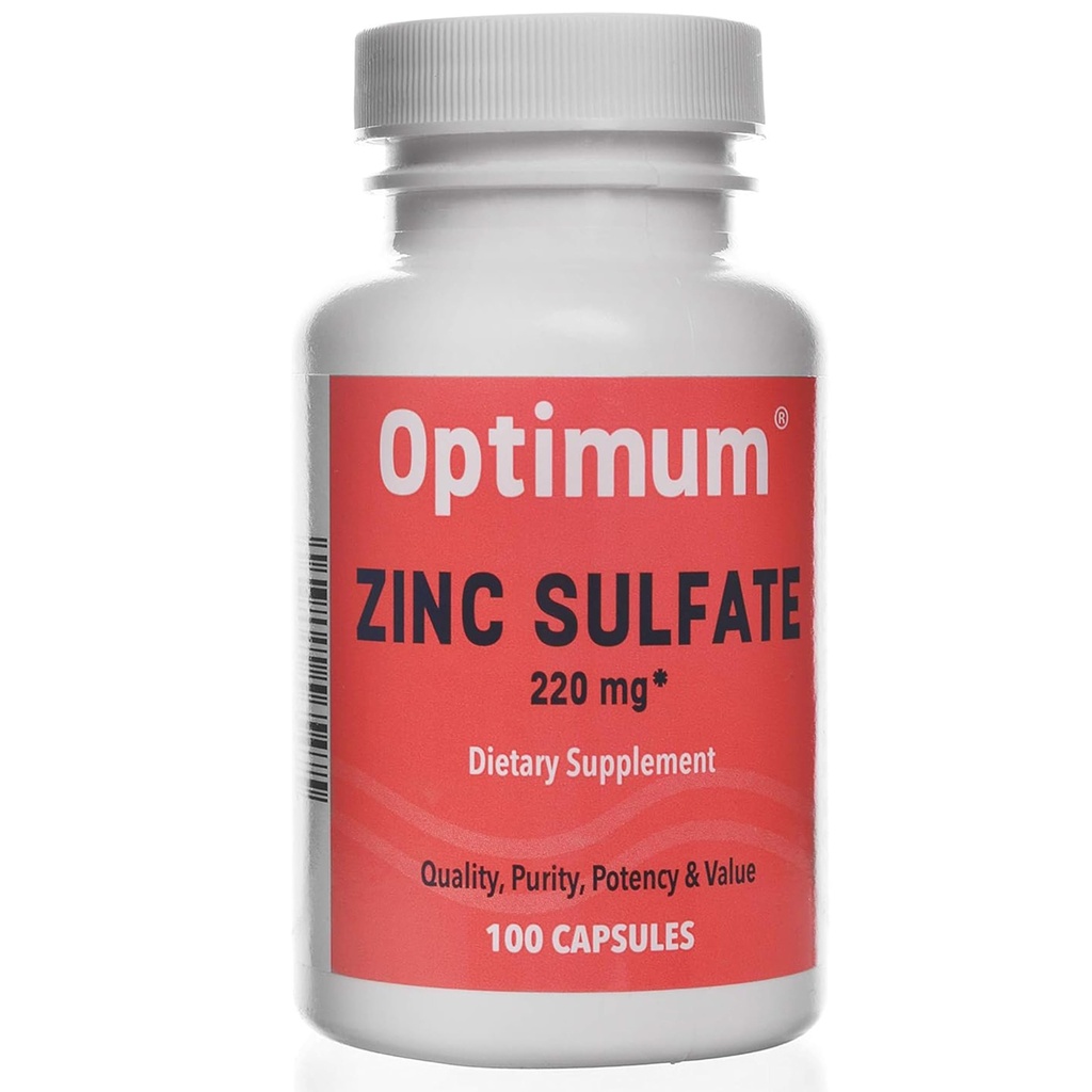Zinc Sulfate 220 מ"ג 100 קפסולות ספירה | תוספי תזונה