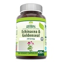 Herbal Secrets Echinacea & Goldenseal Root תוסף | 450 Mg Per Serve | 250 Veggie קפסולות | Non-GMO | Gluten-Free | Made in USA (250 Veggie כמוסות)