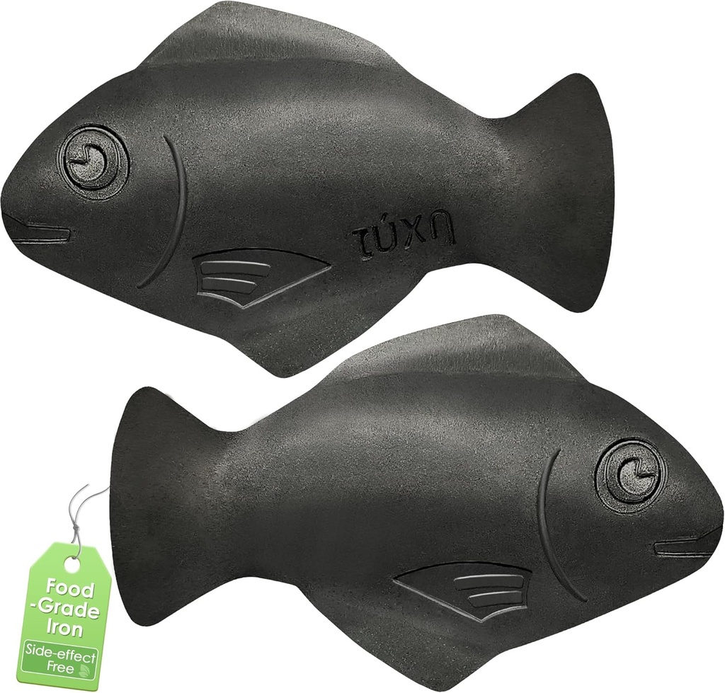 ברזל דגים, 2 Pack Iron Fish for Iron Deficiency, מקור טבעי של ברזל, כלי בישול בטוח להוסיף ברזל למזון ומים, מקטין את הסיכון של מניעת ברזל, תוספת ברזל אידיאלית עבור אנמיה & טבעונים