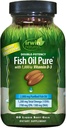 שמן דגים כפול-פונטי טהור על ידי Irwin Naturals, Citrus Flavor עם ויטמין D-3, 60 נוזל Soft-Gels