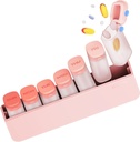 מארגנת גלולת גלולות שבועית 1 פעם ביום - Travel Pill Box 7 Days, Large Medicine Pill Case Container for Daily Drug ויטמין שמן דגים תוספת שמן, Portable Week Pills מארגני Holder Dispenser, Pink Pink Pink