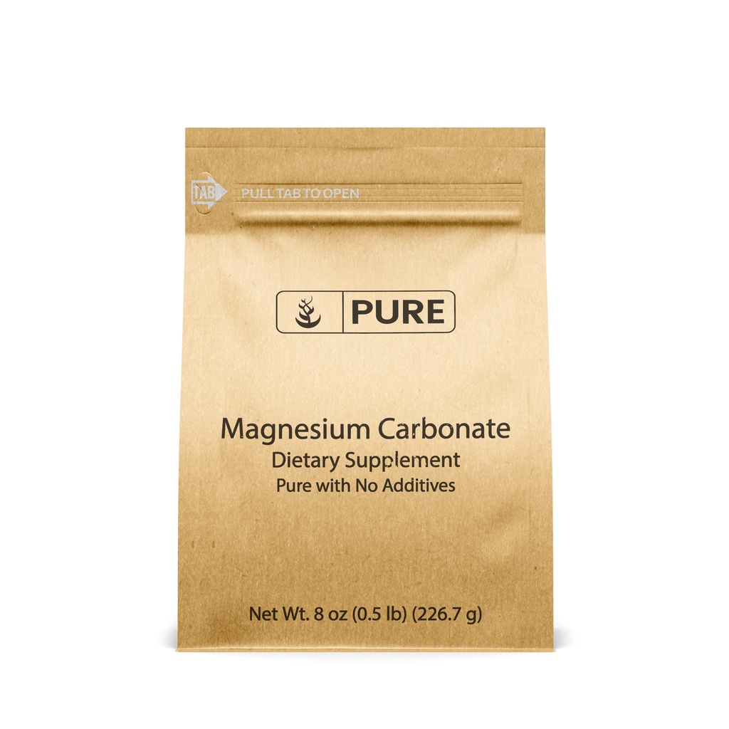תכונות מקוריות טהורות Magnesium Carbonate (8oz) Magnesium Supplement, Non-GMO, Multi-Purpose