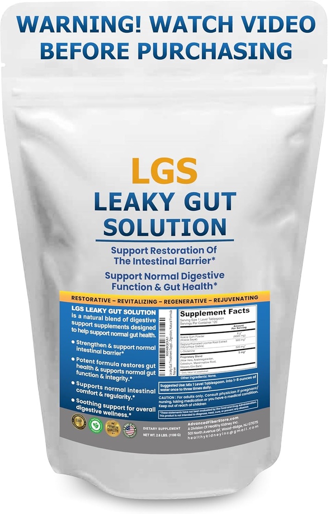Leaky Gut תיקון w/L Glutamine & Prebiotics- Gut Recovery, Leaky Gut Health אבקה-Laky Gut תיקון תוספי עבור IBS, שיקום העיכול ו- Gut Lining תמיכה - כולל ספר העזרה של Guthealth
