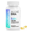 Algal Sourced אומגה 3 & DHA Softgels עבור ילדים, מוח, עין ובריאות הלב, תפקוד קוגניטיבי & Immune, למידה, פיתוח חברתי - Non-GMO - 200 מ"ג - 45 יום אספקה - 90 ct