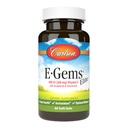 קרלסון - E-Gems Elite, 400 IU ויטמין E עם Tocopherols & Tocotrienols, Heart Health & Optimal, Antioxidant, 60 ג'לים רכים