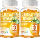 Glucosamine Chondroitin Gummies עם MSM & Elderberry תוספת כוח - תמיכה משותפת, Antioxidant Immune תמיכה תוסף למבוגרים, גברים ונשים 120 חניכיים כתום