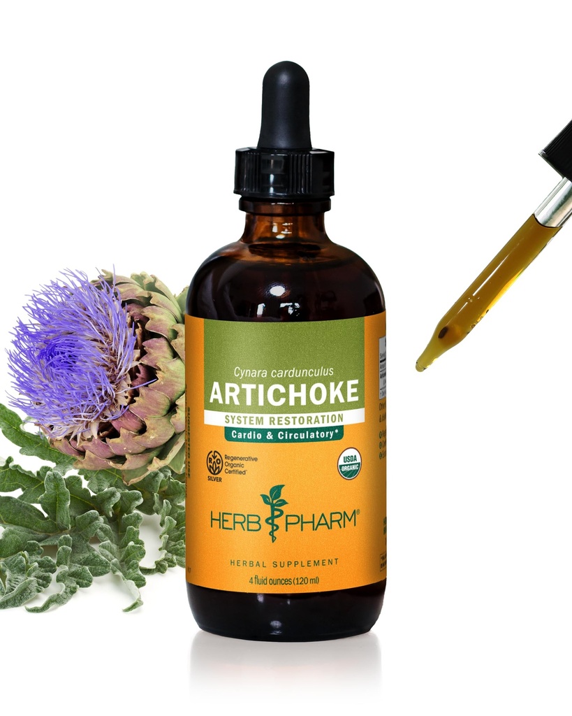 Herb Pharm מוסמך אורגני Artichoke לחלץ עבור Cardiovascular ו- Circulatory תמיכה - 4 Ounce