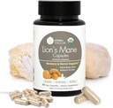 Herbal Treasure Lions Mane תוספי קפסולות, המיוצר עם אבקת אריות אורגניות מאן עבור בהירות נפשית ו- Focus תוספי מזון, 800mg Lions Mane אבקת אורגני Mushroom 90 Caps
