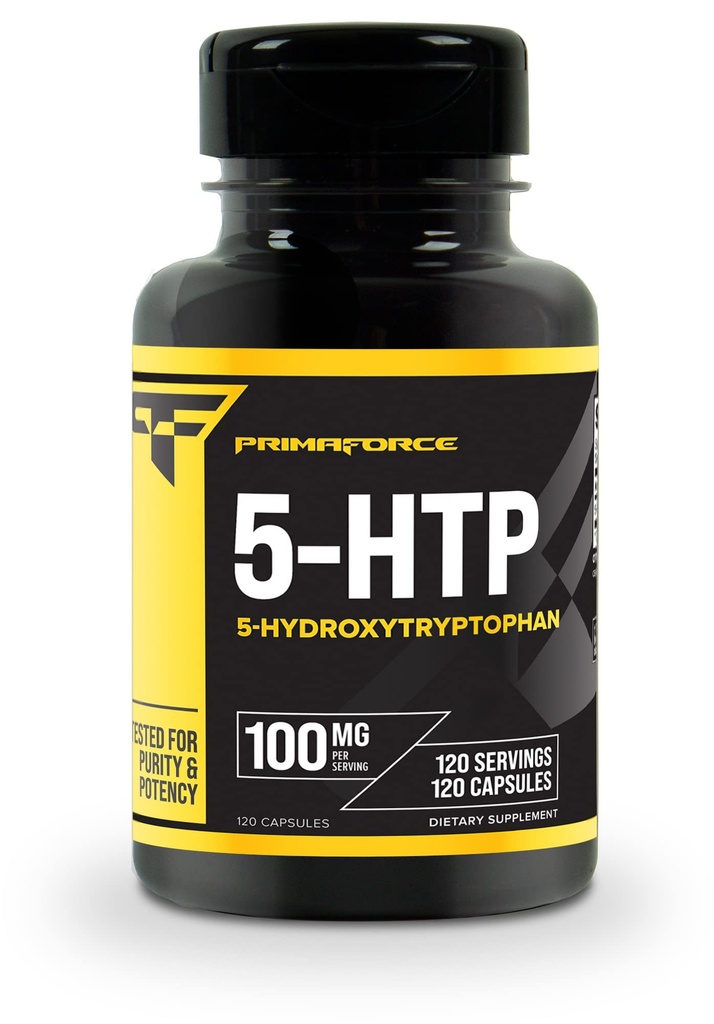 פרימנטל 5HTP 100 מ"ג תוסף, 120 קפסולות, 100 מ"ג Per Server, 5-Hydroxytryptophan