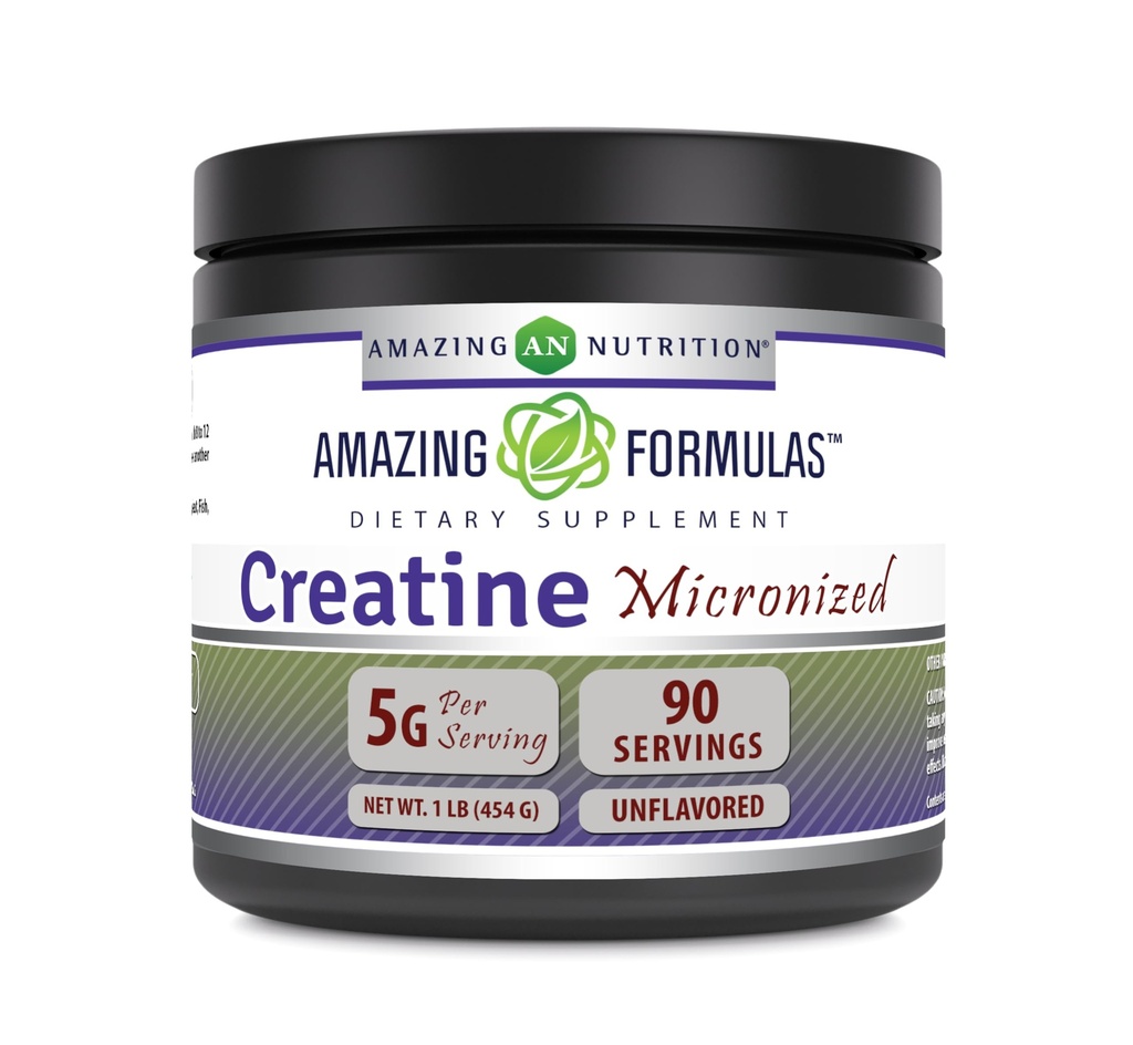 פורמולה מדהימה Micronized Creatine Monohydrate אבקת תוסף | 5000 מ"ג Per Serve | אידיאלי Pre & Post Workout תוסף | Made in USA (1 LB, Unflavored)