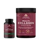 תזונה עתיקה Multi Collagen מתקדם קפסולות, Lean, 90 Count + Multi Collagen חלבון אבקת, Unflavored, 45 משרתים