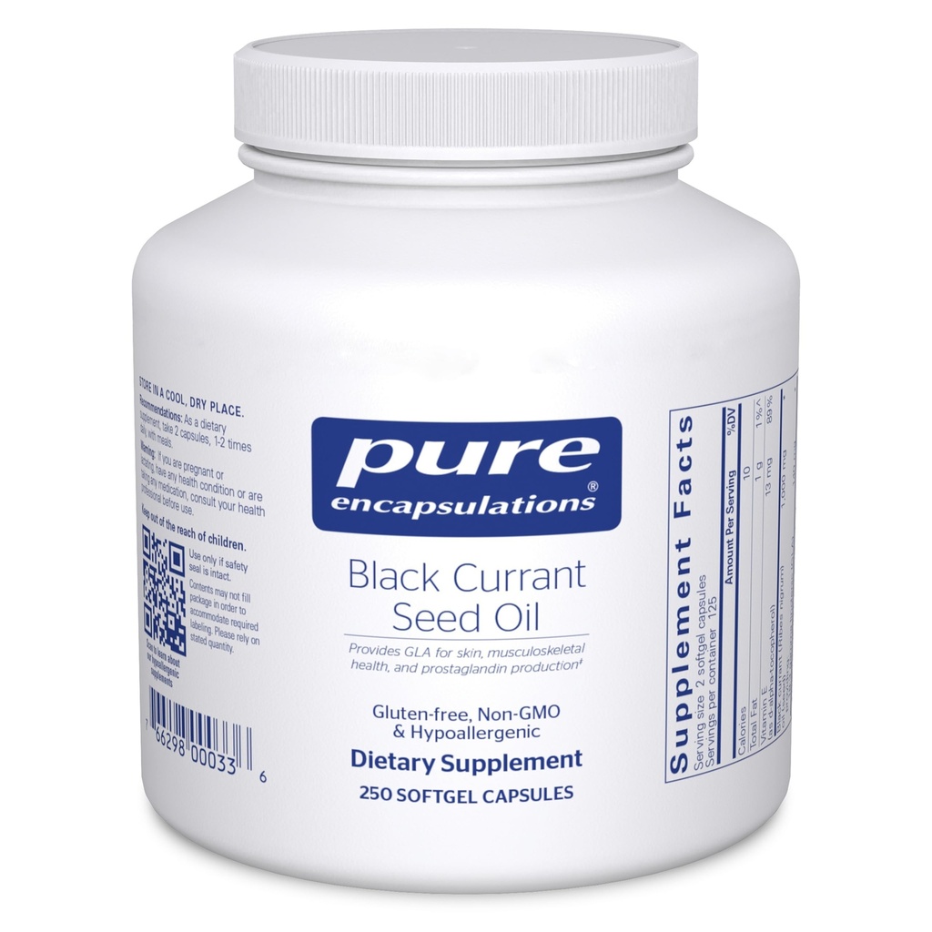 Pure Encapsulations Black Currant Seed Oil | Hypoallergenic Dietary Supplement | 250 Softgel Capsules