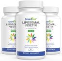 Liposomal Fisetin עם תוספי Quercetin תוספת 1200 מ"ג לשרת, Absorption Polyphenols Antioxidants for Women, Men, non-GMO, gluten-Free,3 בקבוקי-180 Softgels