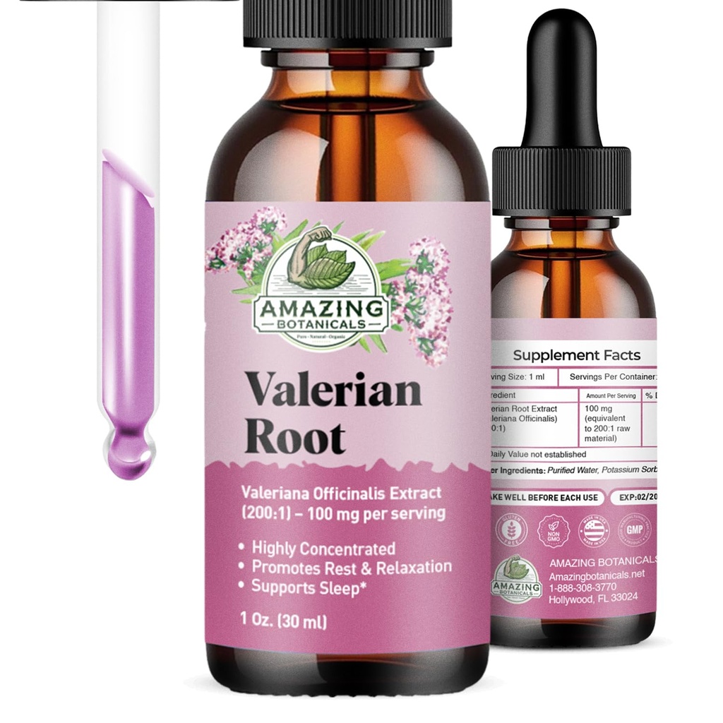 Valan Root Drops for Sleep - אורגני Valan Root Tincture לחלץ 3000 מ"ג - להרגעה וקלם - 1 FL OZ, 30 משרתים