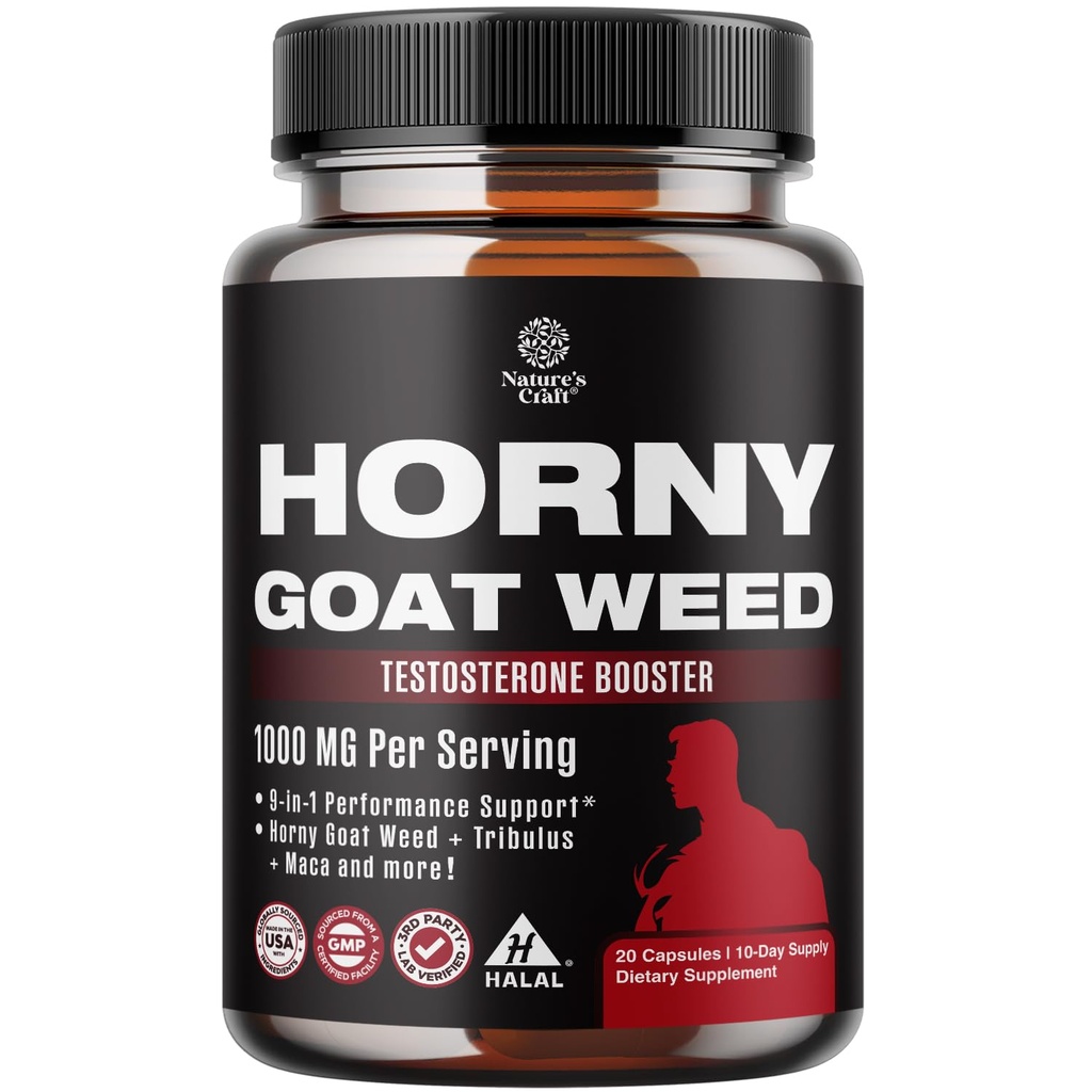 Hory Goat Weed for Male Enhancement - תוספת כוח הורן גואה Weed עבור גברים 1000 מ"ג למורכב לשרת עם טונגקאט עלי ראה פאלם פלט Panax גינזנג ו Black Maca Root for Sta & Energymina