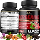 תוספת ברברין עם Ceylon Cinnamon, Turmeric, Artichoke, Milk Thistle - Berberine HCl גלולות - 60 קפסולות [2-Month Supply]