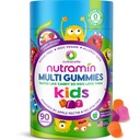Nutracelle NUTRAMIN Sugar-Free, Allergen-Free 100% חניכיים טבעוניות לילדים - Great Tasting Natural Gummies Your Kids Will Love - 90 Countבק