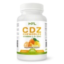 C D Z CHEWABLES | ויטמין C, 1000 מ"ג | ויטמין D3, | Zinc, | Non-GMO & Gluten Free | 120 טבליות צ'וטריאניות
