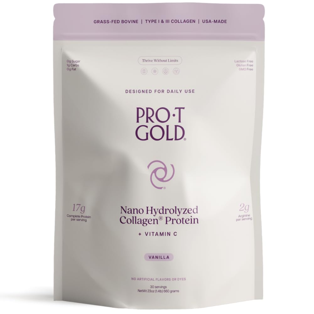 אבקת חלבון ProT Gold Collagen, 17 חלבונים Nano-Hydrolyzed Grass Fed Collagen, ויטמין C, 2g Arginine עבור Wound Support, Gluten Free, All Natural, Fat and Sugar Free, 0g Carbs, Vanilla, 23 oz, 30 oz, 30g Arginine for Wound Support, Gluten Free, All Natural, Fat, and Sugar Free, 0g Carbs, 0g Carbs, Vanilla, 23 oz, 23 oz, 23 oz, 30 oz, 30 oz, 30 oz, 30 oz, 30 oz, 30 oz oz oz oz, 30 oz oz, 30 oz oz, 30 oz oz oz oz oz oz, 30 oz oz oz oz oz oz oz, 30 oz oz , 30