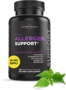 Livingood Daily Allergen Support, Natural Allergy תוסף עם ויטמין C, Quercetin, Nettle Leaf, Zinc, Bromelain & Tinospora, Non GMO, טבעוני, Immune Support Formula, 120 קפסולות צמחוניות