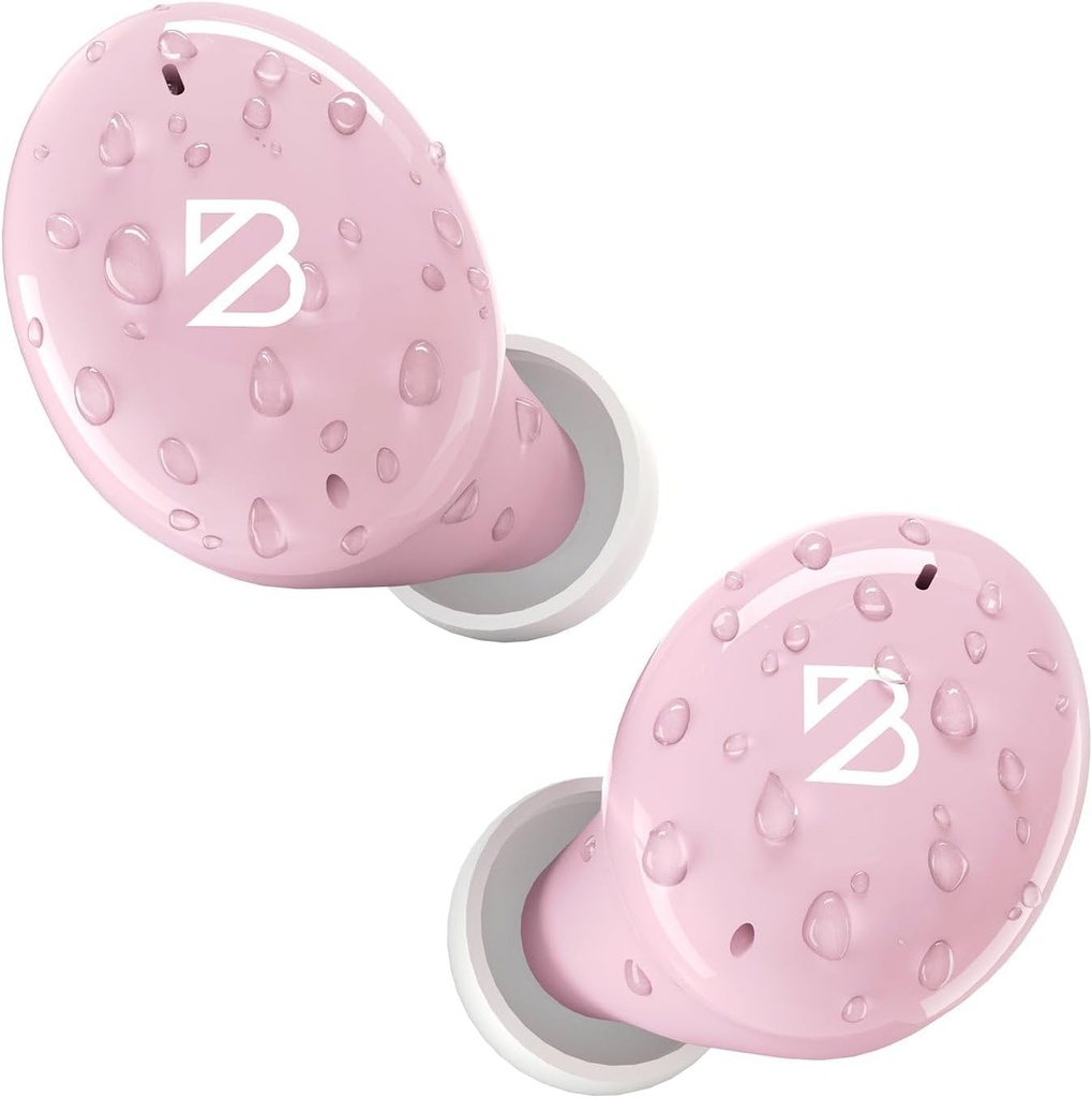 Back Bay Audio Tempo 30 Wireless Earbuds עבור אוזניים קטנות - פרס הזוכה סאונד, זיעה חסימת Bluetooth אוזניות, אוזניים נוח  Buds עבור נשים, אוזניות ורודות קטנות תעלות אוזניים, לונג Battery Headphones