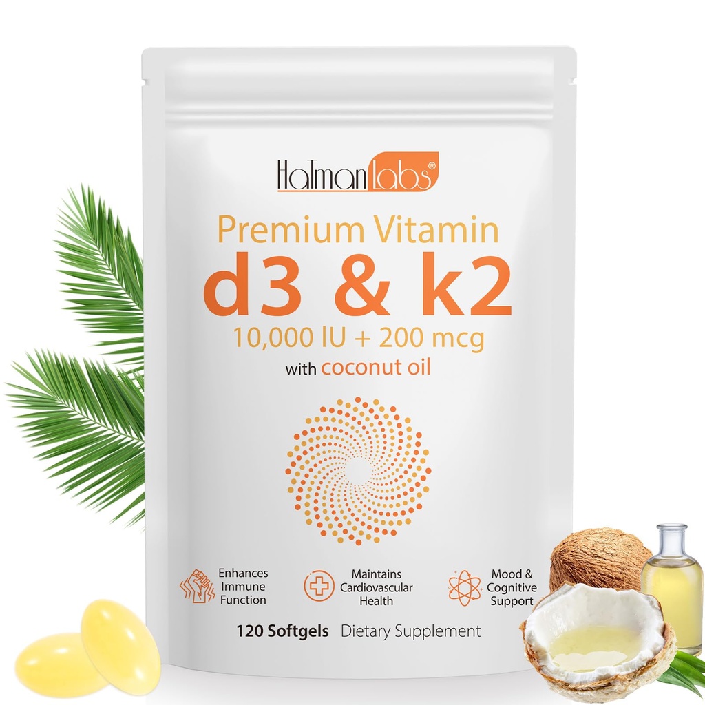 ויטמין D3 K2 קפסולות, תוסף ויטמין D3 & K2, ויטמין D3 ו-K2, D3 תוסף, Replenish K2 שמן Softgels (120)