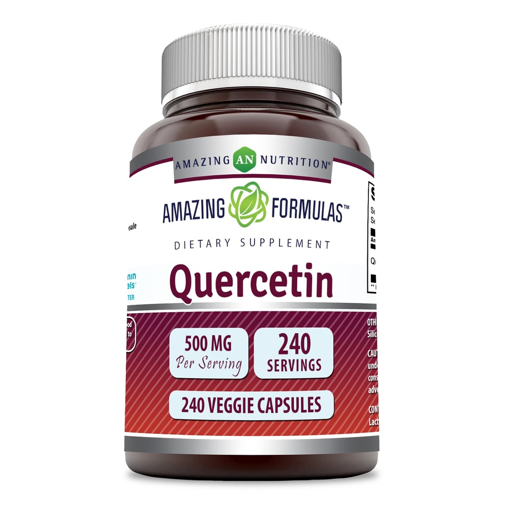 פורמולה מדהימה Quercetin 500mg Veggie קפסולות תוספת | Non-GMO | Gluten Free | תמיכה בסך הכל בריאות ו Well Being (240 Count)