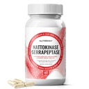Nattokinase 2000 FU Serrapeptase 240000 תוסף SPU - משופרת עם Coenzyme CoQ10 ויטמין B6 ויטמין C שחור פלט פפר - נטוקינסאז 400 מ"ג עבור גברים נשים נשים