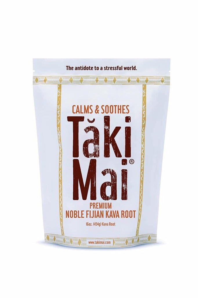 Taki Mai Noble Kava שורש אבקה 16oz - Authentic המסורתי גרינפי, מרגיעה טבעית, לילות מנוחה וקלם Rituals, 100% טהור Kava