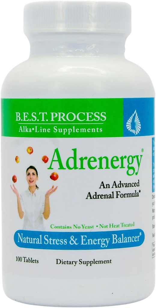 Adr Energy (3 Pack) Best Process Alkaline - תמיכה טבעית Adrenal עם תמצית Adrenal Gland, הסתגלות, ויטמינים ומינרלים