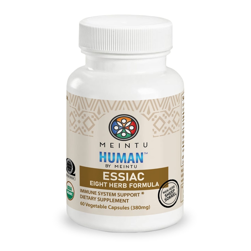 MeINTU אורגני 8 Herb Essiac קפסולות - Advanced Powerful Antioxidant Band to Help Promote Total Health - 100% אורגני Essiac תה 8 Herb תוספי - 60 קפסולות