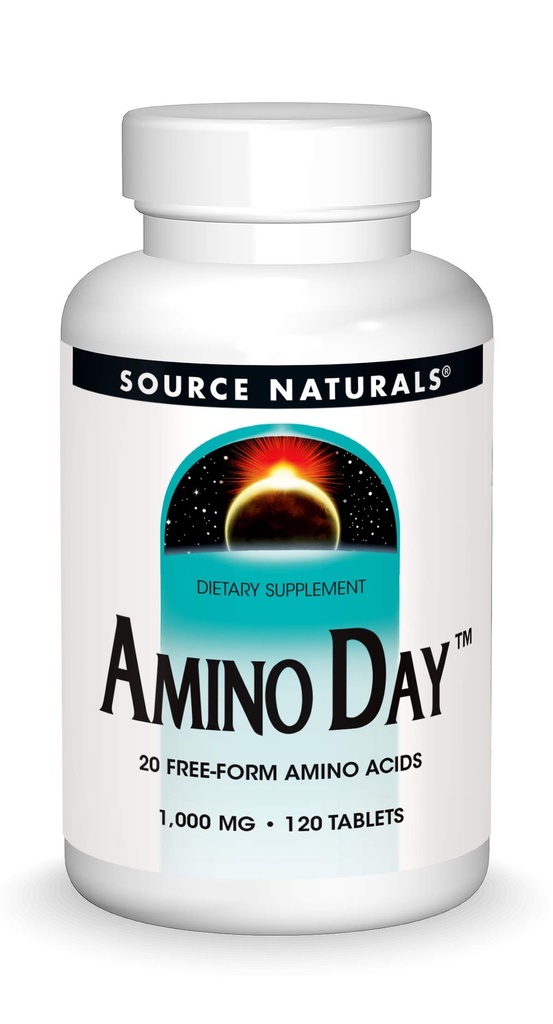 מקור Naturals Amino Day - 20 טופס חינם Amino Acids תומך דיאטת איכות במהלך תזונה - 120 טבליות