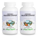 Maxi Health Chewable Calcium Complex - Vanilla Flavor ויטמין D3 ו- Magnesium Chewables כדי לעזור לתמוך בעצמות - Creative Magnesium ו- Calcium תוסף לנשים וגברים (180, חבילה של 2)