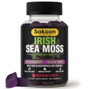Irish Sea Mosss Gummies with Elderberry & Black Seed שמן - תמיכה כללית לבריאות | עשירים בוויטמינים, Raspberry Flavor