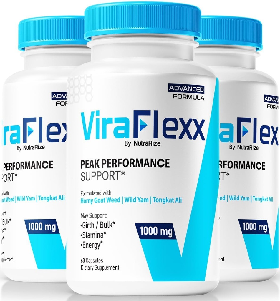 NutraRize (3 Pack ViraFlexx עבור גברים, פרו קפסולות, תמיכה ביצועים זכר 500 מ"ג, כל תוספת דיאטה טבעית לתמיכה הכוללת בריאות, Vira Flexx ביקורות (180 קפסולות)