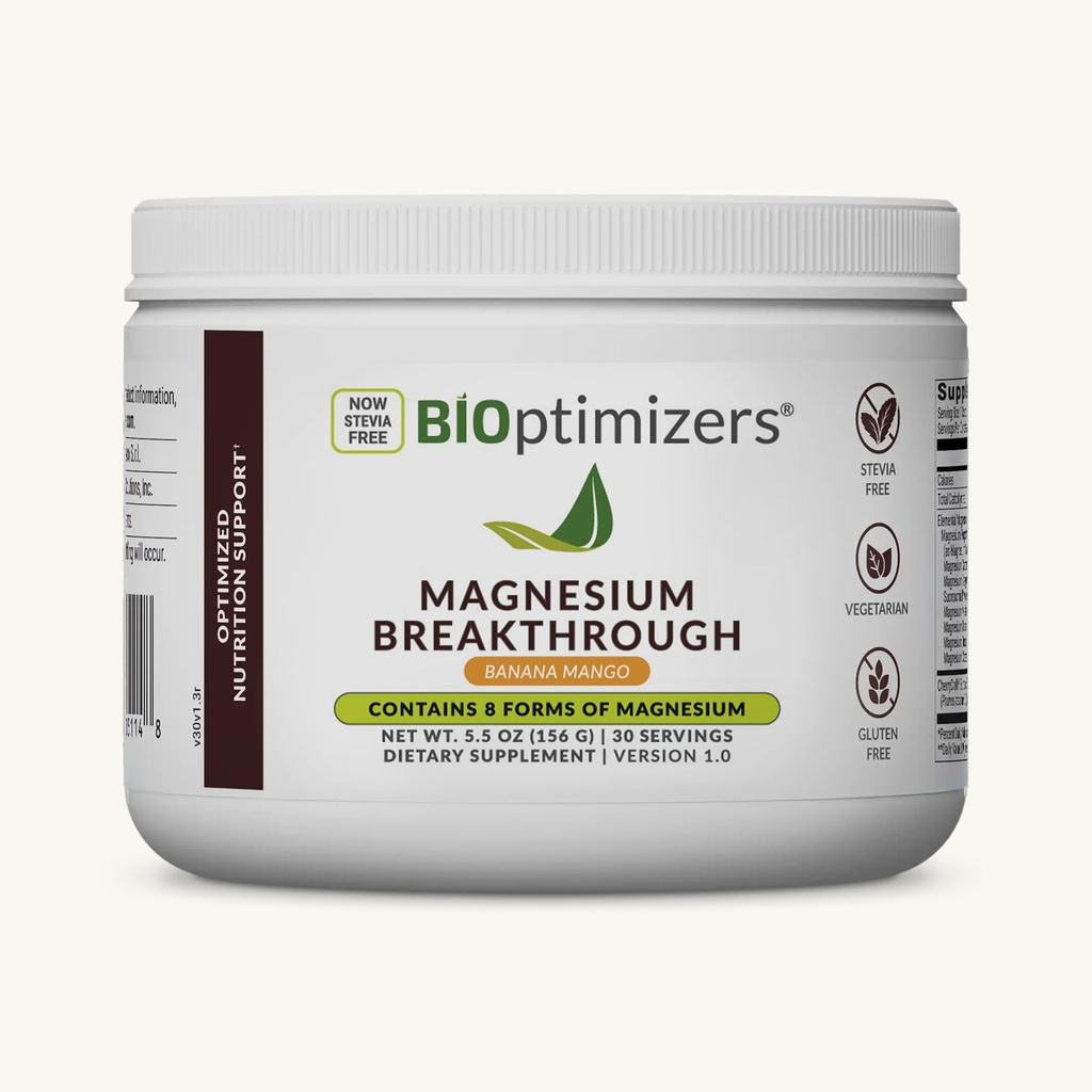 BIOptim Magnesium Break Through Drink - 8 Forms of Magnesium, Electrolytes, Sleep Health, Stress, Muscle Recovery, Heart Support