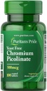 פוריטנס גאווה Chromium Picolinate 500 Mcg Yeast חינם, 100 הרוזן