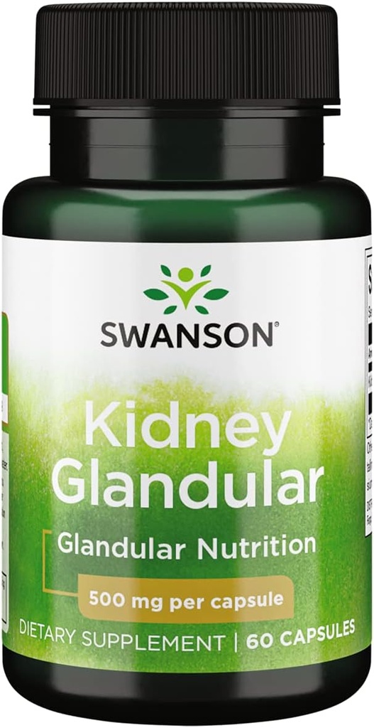 Swanson Raw Kidney Glandular 500 מיליגרם 60 קפסולות