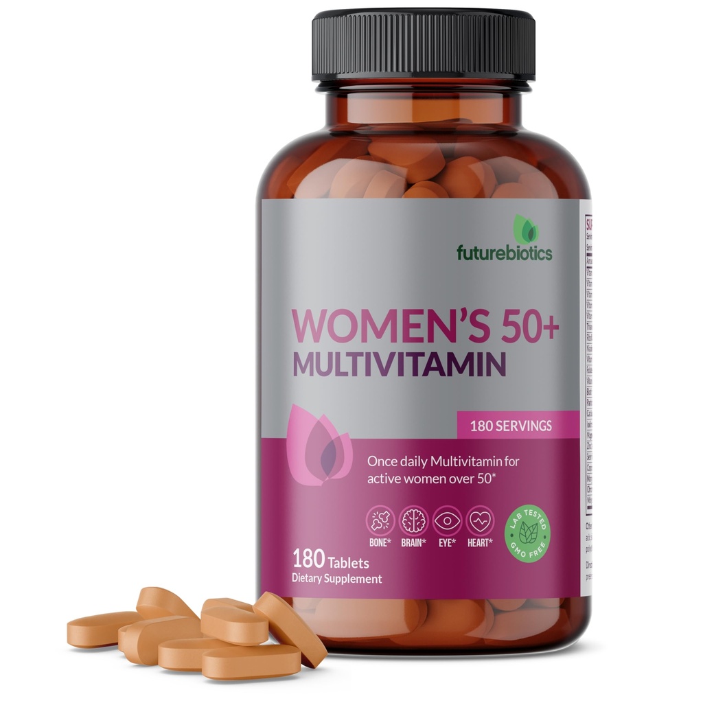 אוזניות נשים 50+ Multivitamin פעם דיילי Multivitamin עבור נשים פעיל מעל 50, non-GMO, 180 טבליות
