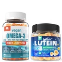 סוכר חינם Lutein 20 מ"ג 40mg & טבעוני אומגה 3 מסטיקים 1280 מ"ג