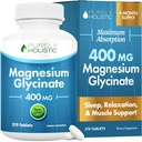 Magnesium Glycinate 400mg | 4+ Month Supply | Sleep, Relaxation & Muscle Support | High Absorption Chelated Magnesium Supplement for Women & Men | Gentle on Digestion | Vegan | 270 Tablets
