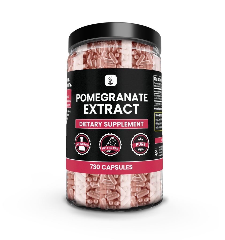 חומר גלם מקורי טהור (Pomegranate) No Magnesium Or Rice Fillers, Always Pure, Lab מאומת