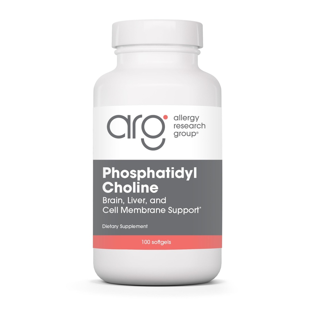 Allergy Research Group Phosphatidyl Choline תוסף - Lecithin קפסולות, Enzymes for Liver, תמיכה בשומן, תוספי כולסטרול עבור Fatty Liver, 1540 מ"ג Softgels - 100 Countive Enzymes for Liver, Fat Digestion Support, Cholines for Fatty Liver, 1540 מ"ג Softgels