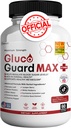 Gluco Guard Max Daily Wellness תומך בוויטמינים, מינרלים ו Herbs - Chromium, Magnesium, Banaba, Bitter Melon ו- Zinc - Non-GMO, Gluten-Free - 60 קפסולות