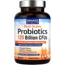 Innate Vitality Probiotics 120 מיליארד CFUs לגברים ונשים, 34 סטרינס עם Prebiotics & Digestive Enzymes, Immune & Digestive Health, נדחה, Shelf Stable, 30 קפסולות טבעוניות
