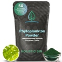 Holistic bin Marine Phytoplankton אבקה - שקועה ב- Nordic Green Water Farm - מזון אומגה 3 Superfood - עשיר ב Amino Acids, Chlorophyll, ויטמינים ו- Trace מינרלים - 50 גרמים