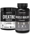 Jacked Factory Creatine Monohydrate אבקה 150g - תוסף קריאטין לצמיחת שרירים, הגדלת כוח & Essentials שריר בונה - יומית שריר בונה עם PeakATP (30 קפסולות)