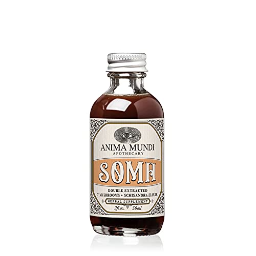 Anima Mundi Apothecary Soma 7 Mushroom Fitogenic Elixir - Mushroom Liquid Extract Tincture with Reishi, Chaga, Lions Mane & Cordyceps - תמיכה טבעונית Immune Support Tincture (2oz)